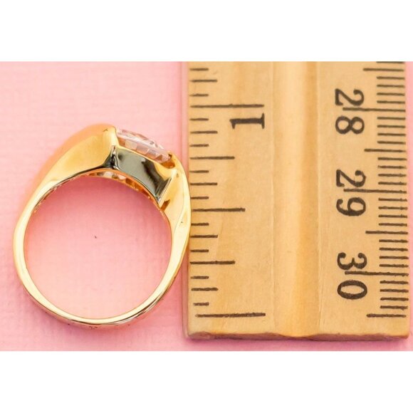 Vintage Sterling Silver Tri-Diamond Rhinestone Ring | Size 7 | H25 - Picture 3 of 3